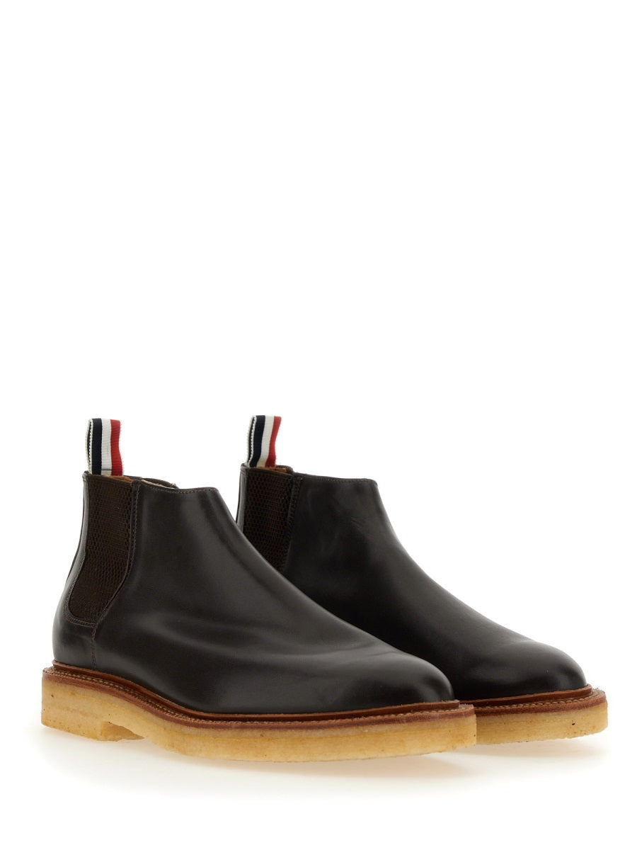 THOM BROWNE Classic Leather Chelsea Boot for Men