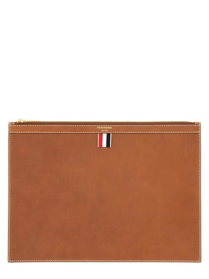 THOM BROWNE Medium Document Holder in Luxe Leather