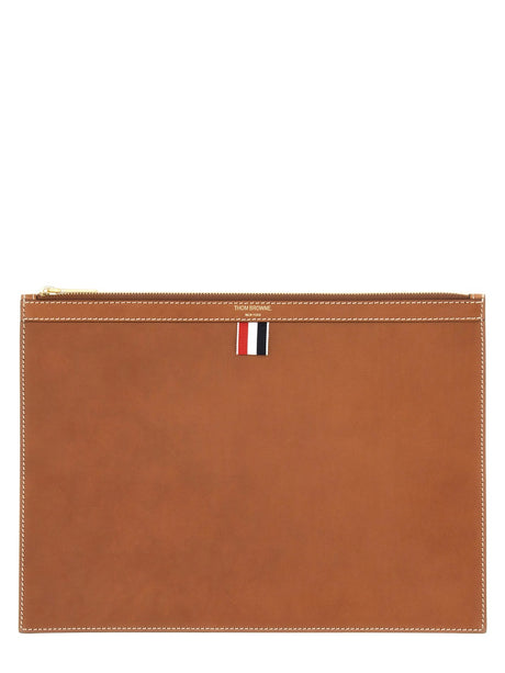 THOM BROWNE Medium Document Holder in Luxe Leather