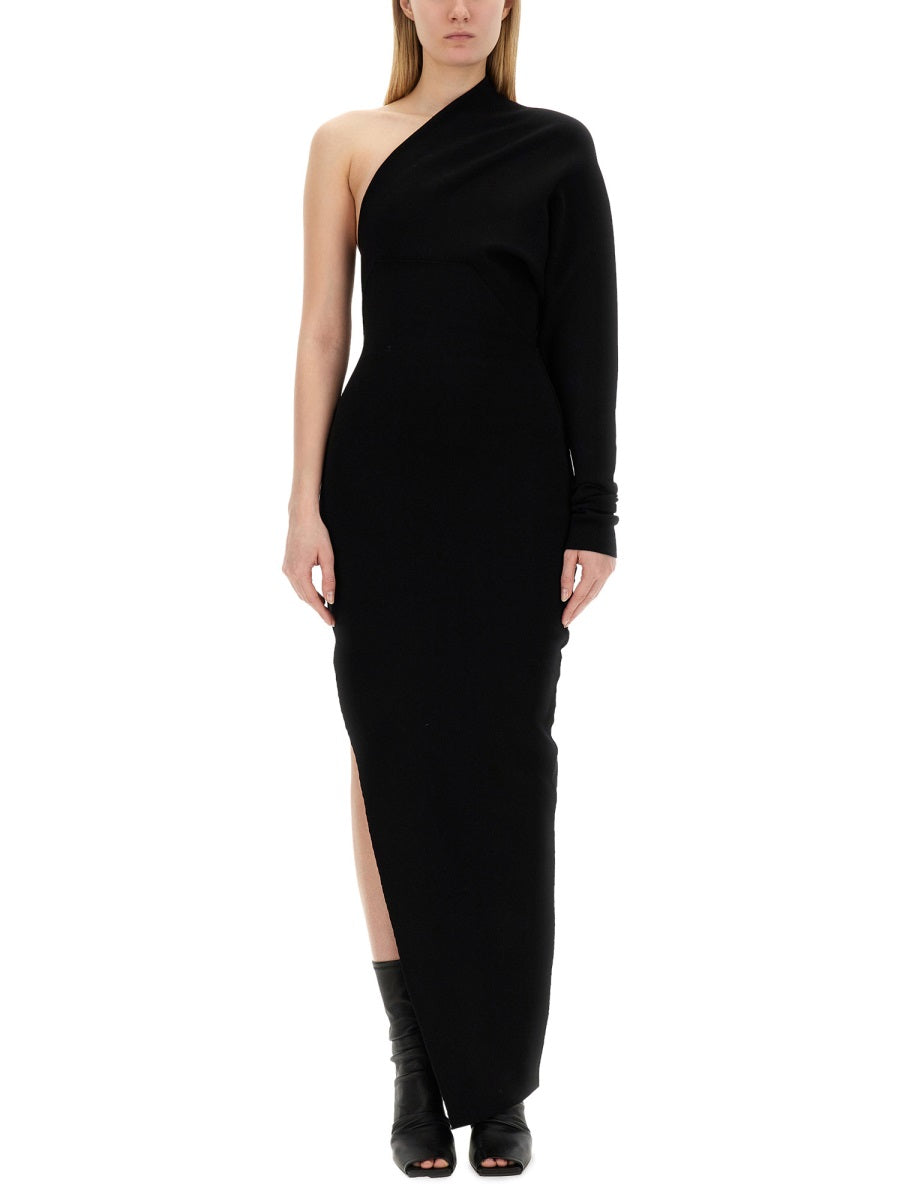 RICK OWENS One-Shoulder Mini Dress - Slim Fit