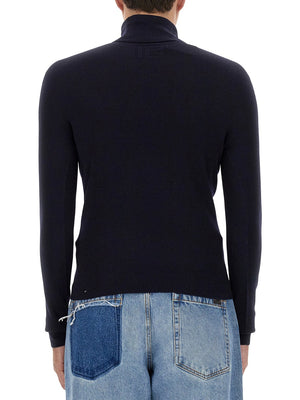 BALMAIN High Neck Sweater with Patch Logo - S