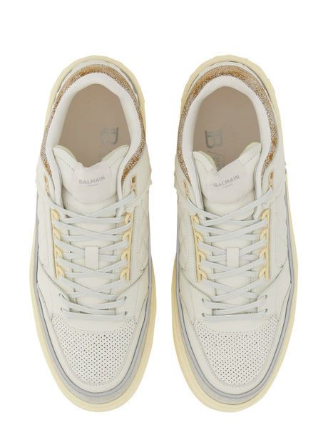 BALMAIN Men's Court Sneakers with 3 cm Sole