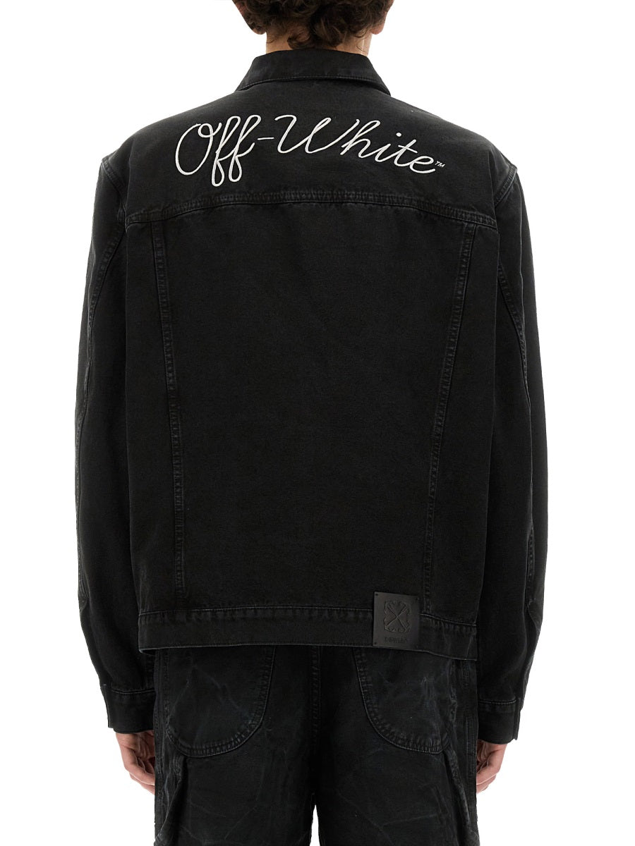 OFF-WHITE Men's Cotton Denim Shirt Jacket - Size L