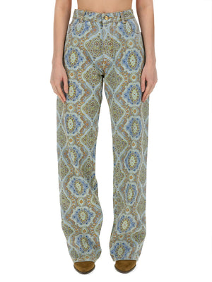 ETRO Regular Fit Jeans with Paisley Print Size 27