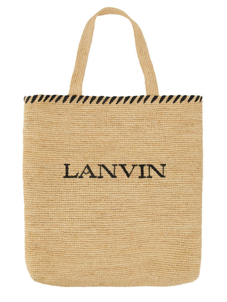 LANVIN Raffia Mini Tote Handbag