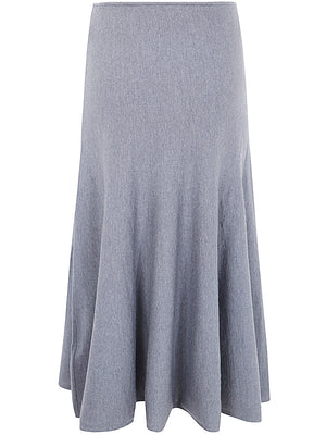 KHAITE Wool Blend Midi Skirt