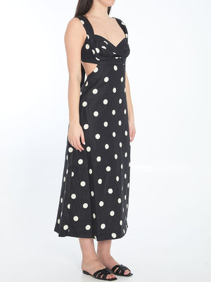 ZIMMERMANN Polka Dots Midi Crush Dress - Sizes Available