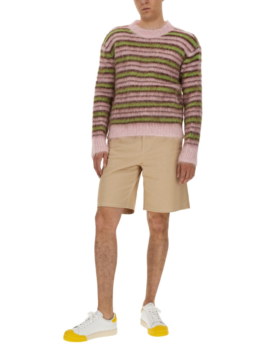 MARNI Comfort Fit Striped Knit Shirt