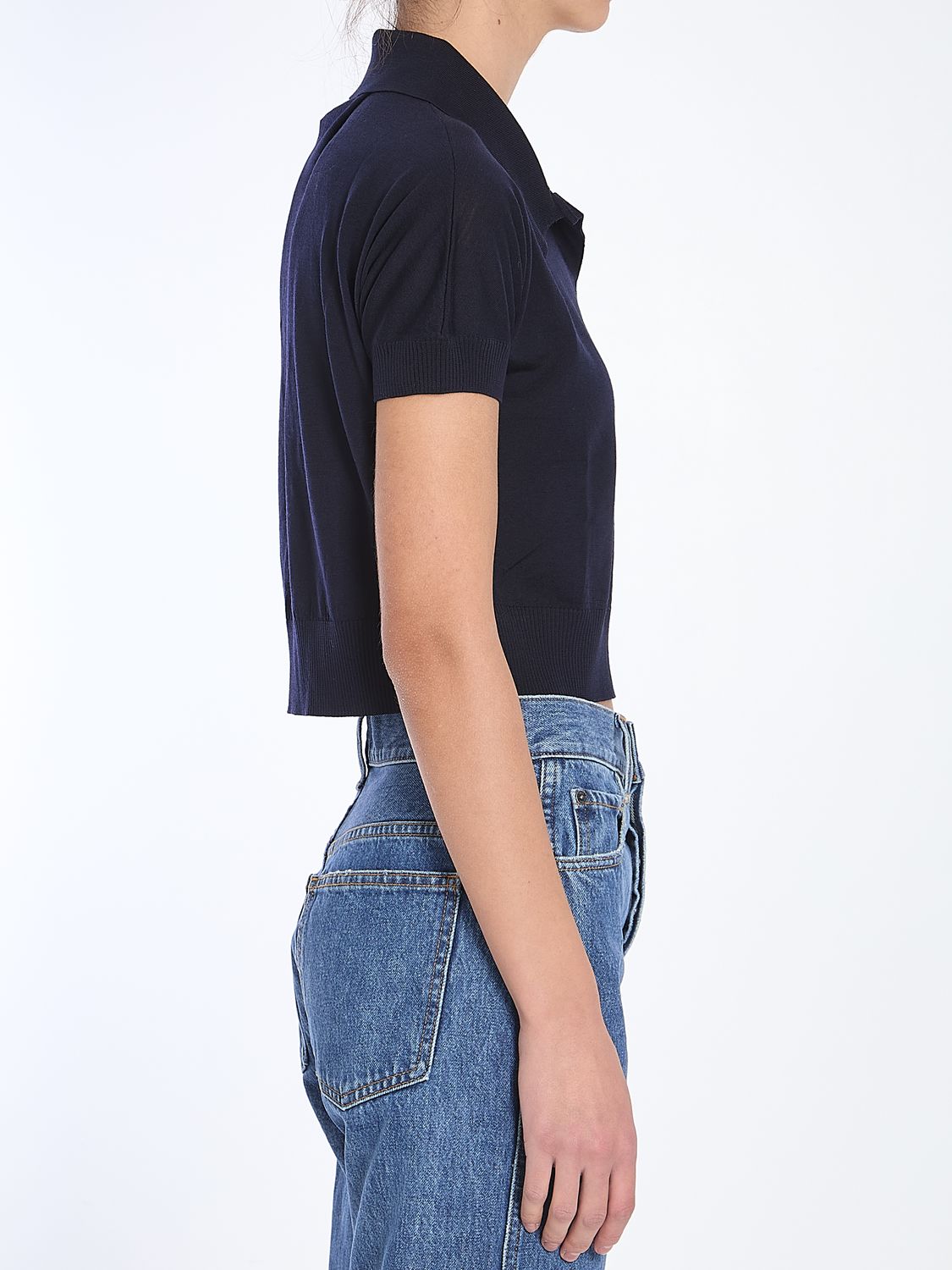 KHAITE Cropped Mini Polo Shirt