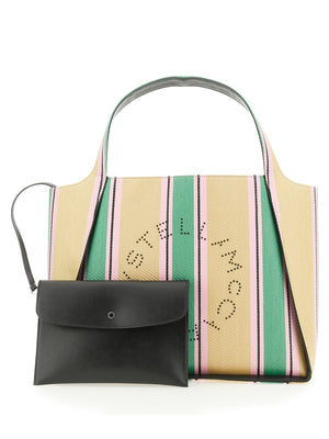 STELLA McCARTNEY Chic Logo Distressed Tote Handbag