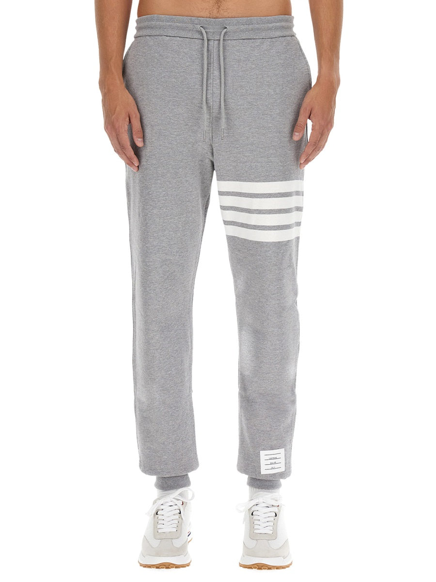 THOM BROWNE Men's 4-Bar Stripe Print Jogging Pants - Size 3 JP