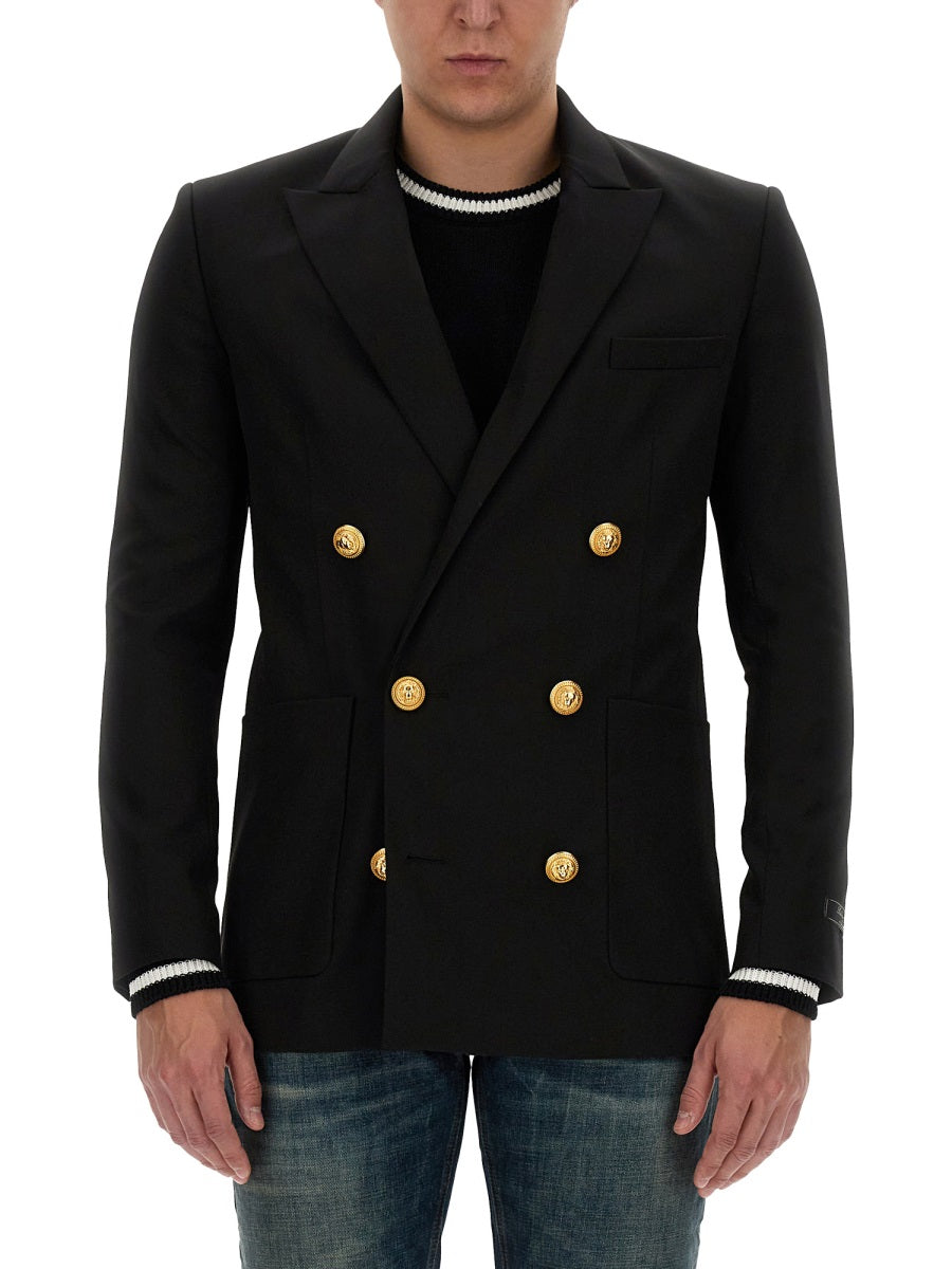 BALMAIN Technical Wool Jacket - Regular Fit, Size 48 IT