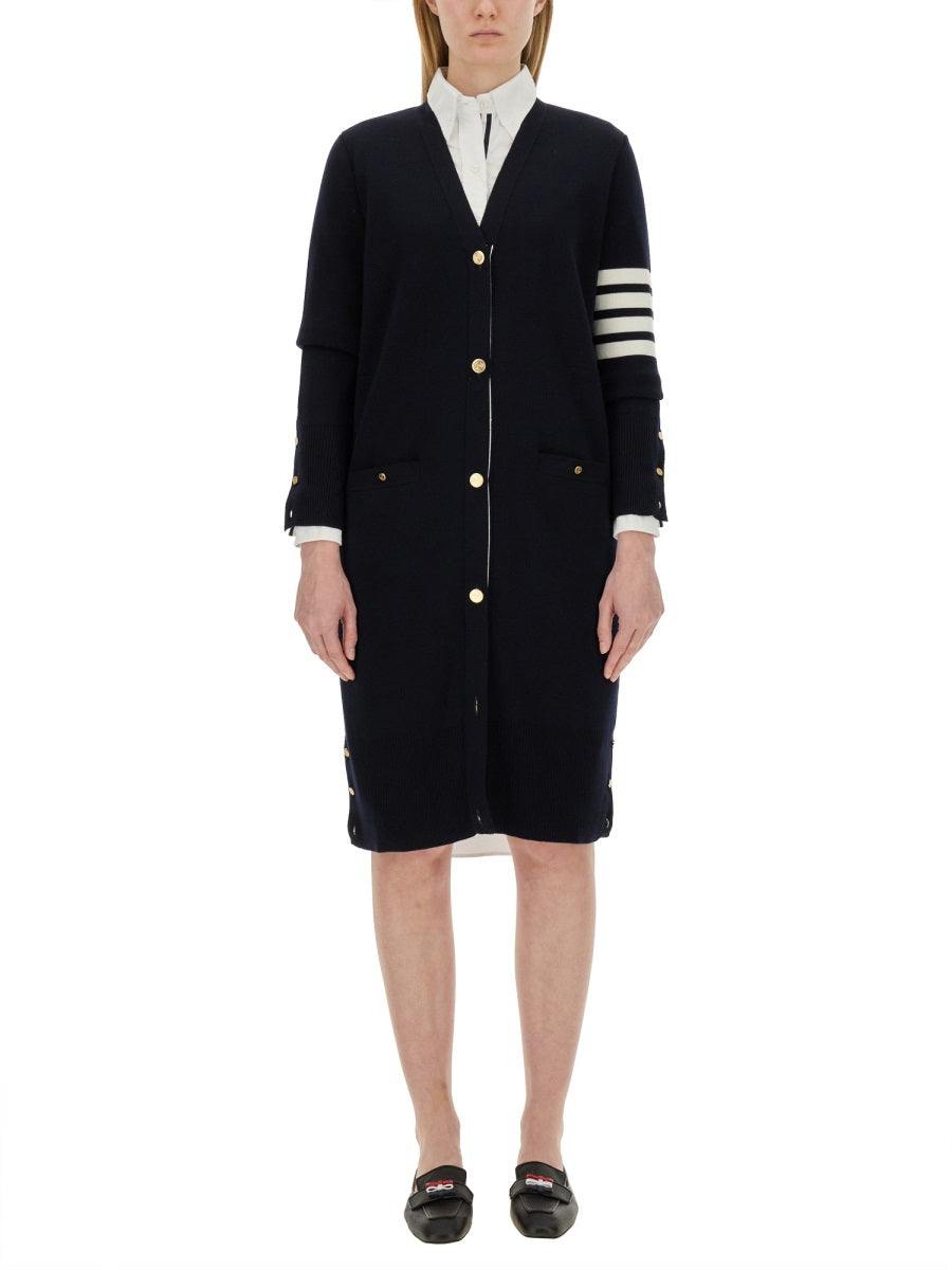 THOM BROWNE 4-Bar Long Cardigan Size 40 IT