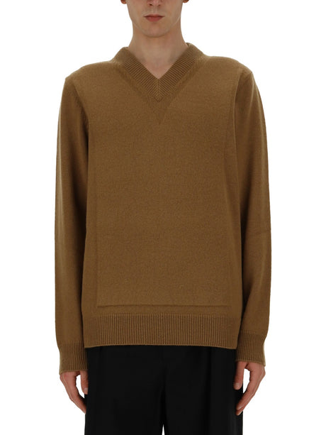 JIL SANDER Men's V-Neck Sweater - Size 48 IT