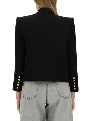 BALMAIN Cropped Fit Six-Button Jacket - Size 38 FR