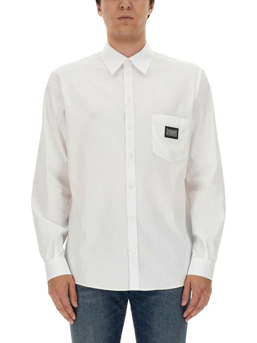 DOLCE & GABBANA Sharp Collar Logo Shirt for Men - SS25 Collection