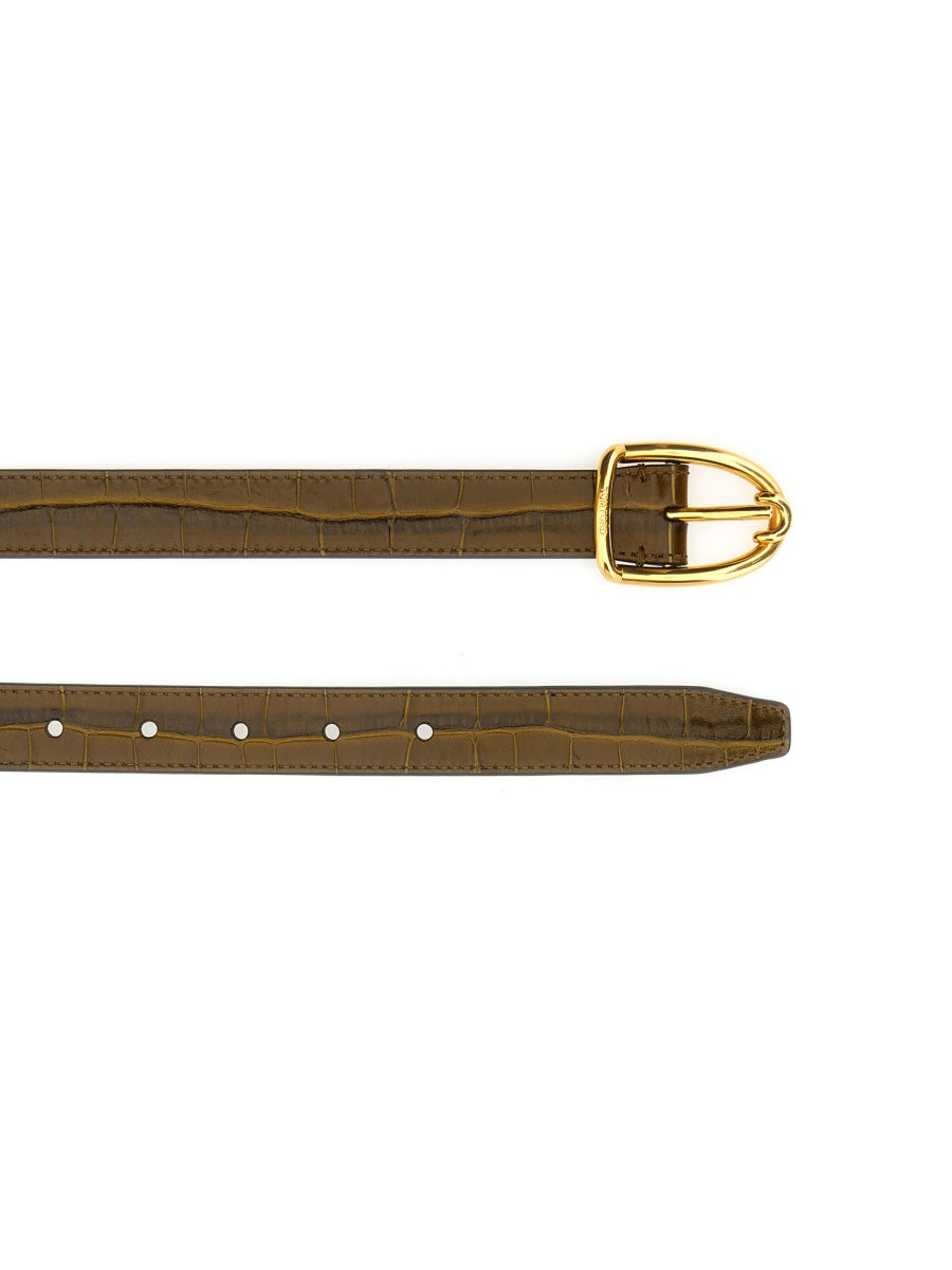 TOM FORD Luxury Leather Belt with Statement Buckle