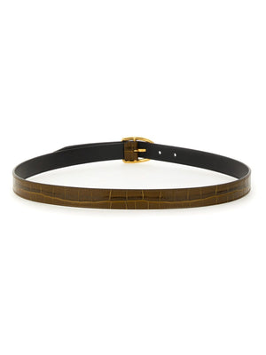 TOM FORD Luxury Leather Belt with Statement Buckle