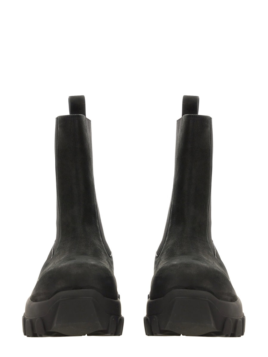 RICK OWENS Men's Leather Boot - Bozo Tractor Style