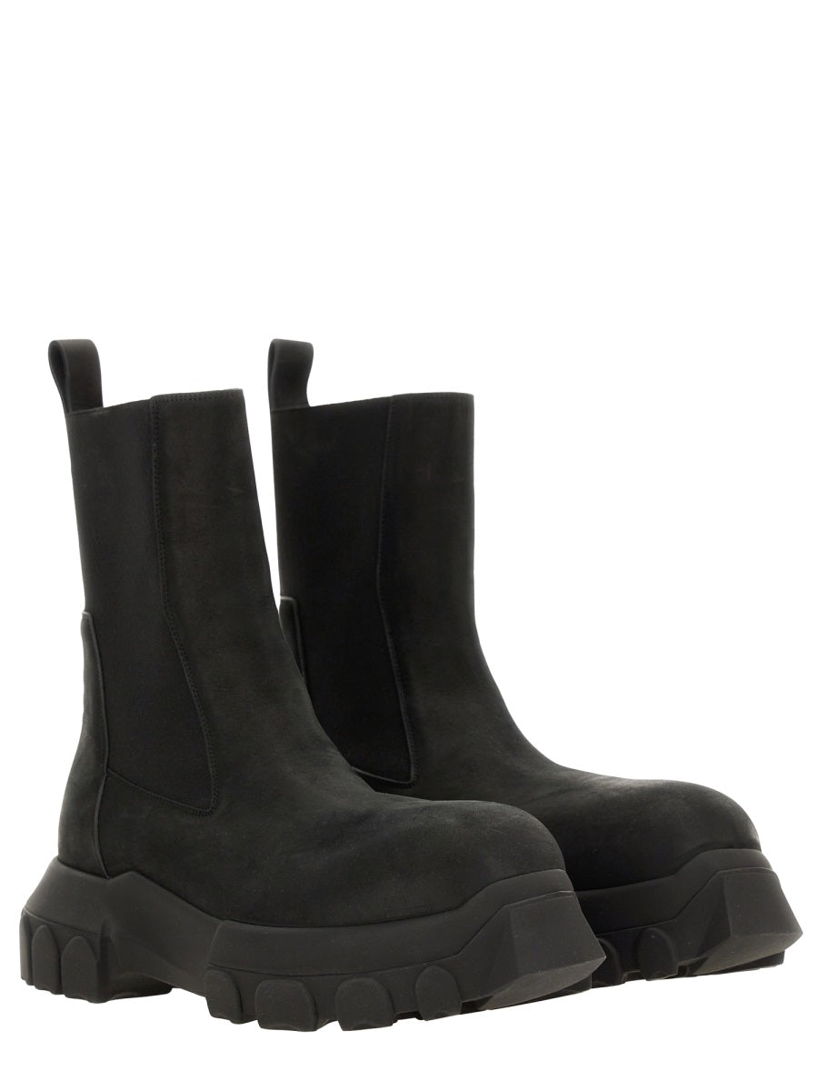 RICK OWENS Men's Leather Boot - Bozo Tractor Style