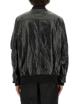 RICK OWENS Men's Leather Bomber Jacket - Size 48 IT