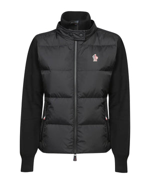 MONCLER Fitted Quilted Cardigan with Stand-Up Collar