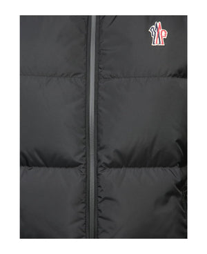 MONCLER Fitted Quilted Cardigan with Stand-Up Collar