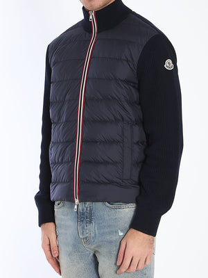 MONCLER Zipped Cardigan with Quilted Front for Men