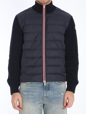 MONCLER Zipped Cardigan with Quilted Front for Men