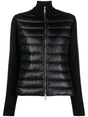 MONCLER Padded Zip-Up Cardigan with Wool Sleeves