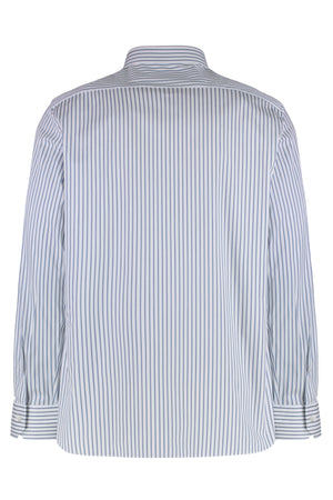 ZEGNA Striped Cotton Shirt with Rounded Hem for Men