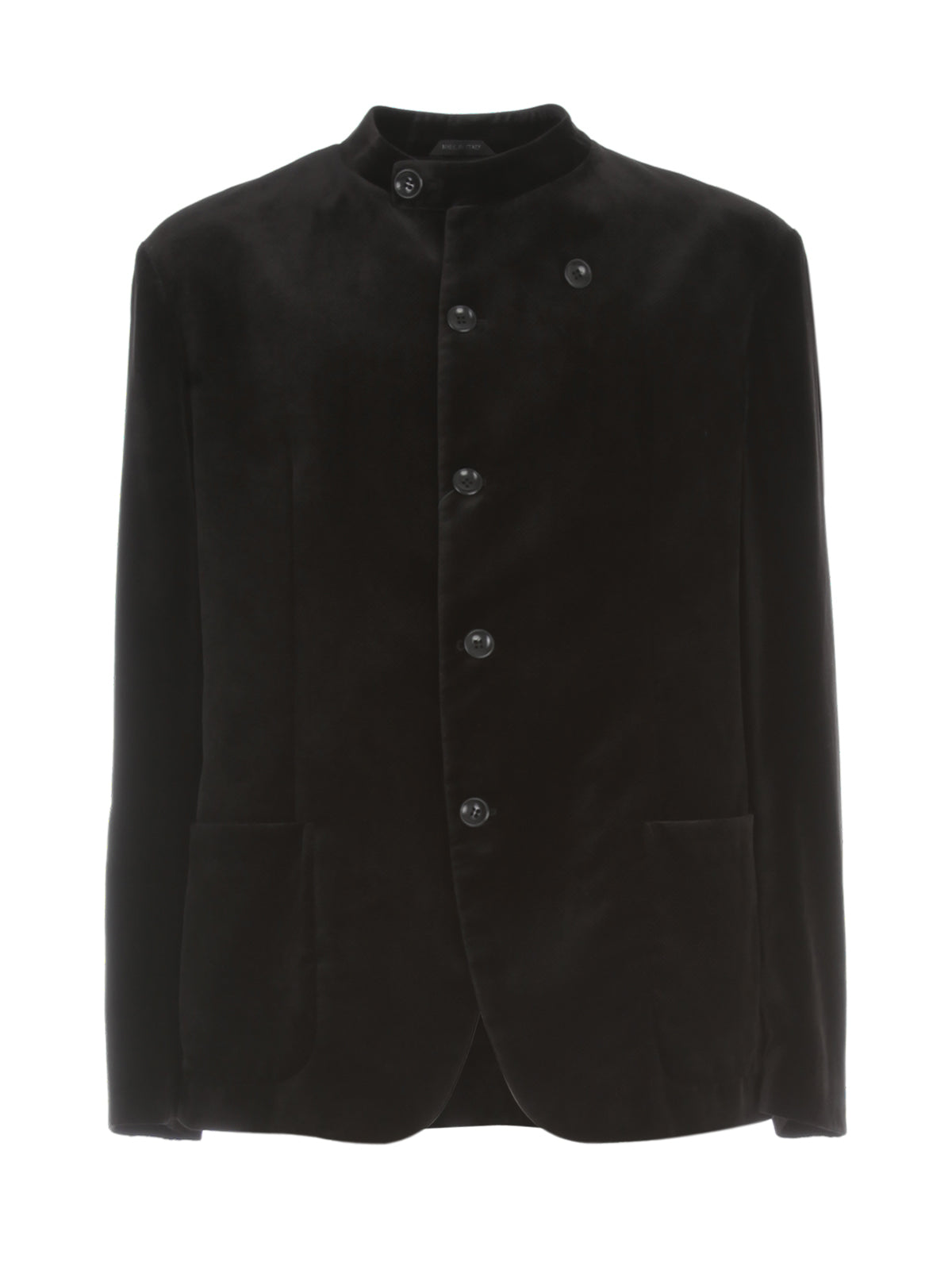 GIORGIO ARMANI Printed Velvet Jacket with Guru Neck for Men