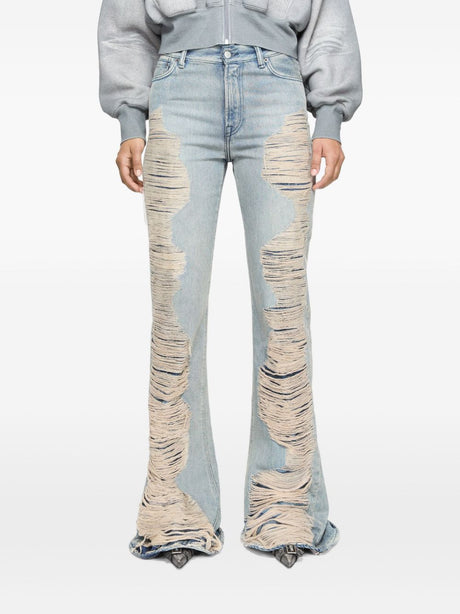 ACNE STUDIOS 100% Leather and Cotton Ripped Jeans for Women