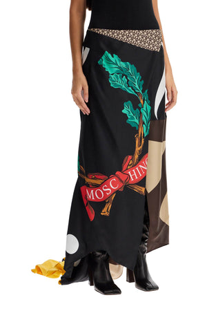 MOSCHINO COUTURE Asymmetric Silk Patchwork Skirt