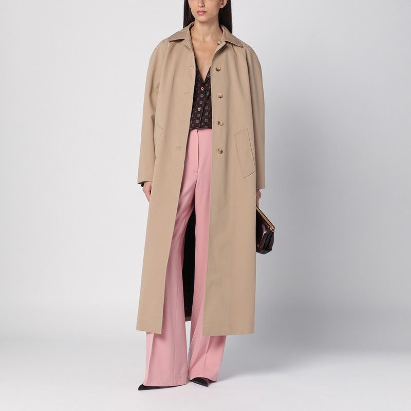 MOSCHINO COUTURE Reversible Trench Jacket in Gabardine and Satin for Women