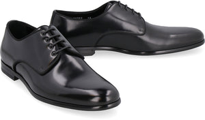 DOLCE & GABBANA Men's Black Almond Toe Dress Shoes - Perfect for SS23