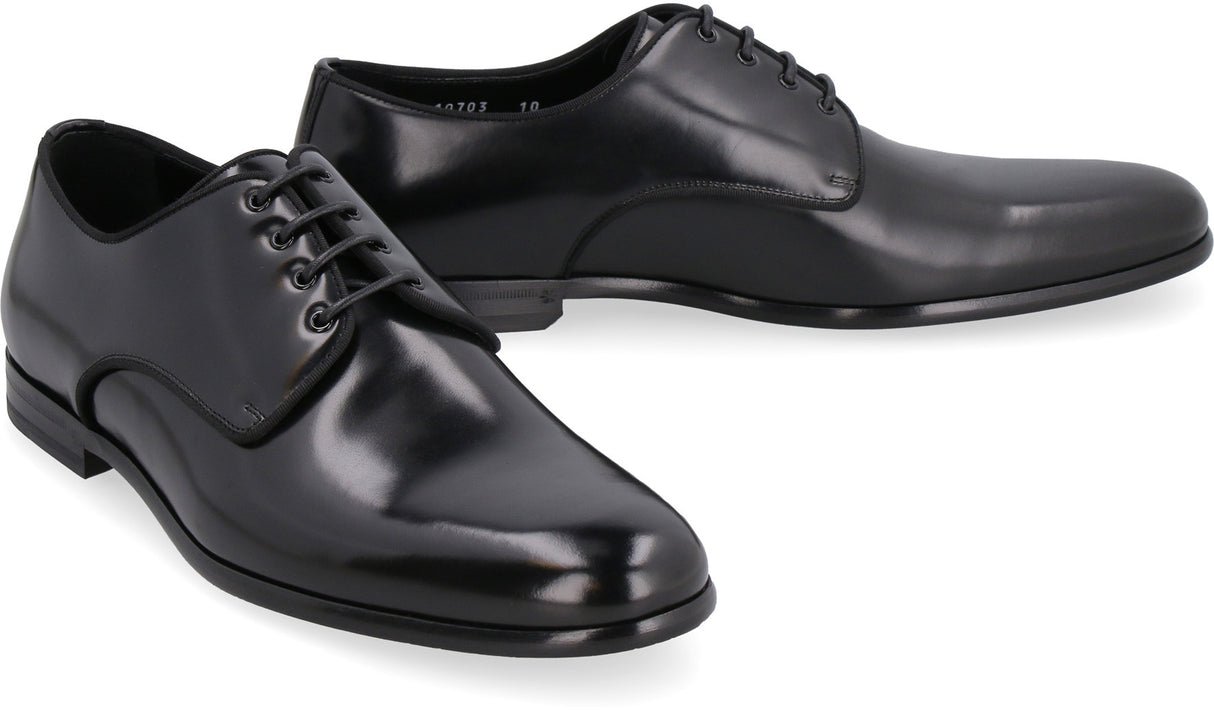 DOLCE & GABBANA Leather Lace-Up Derby Dress Shoes