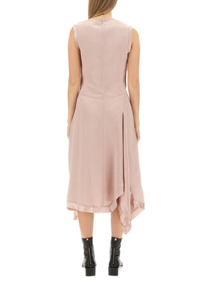 ACNE STUDIOS Asymmetric Satin Mini Dress with Zipper Closure