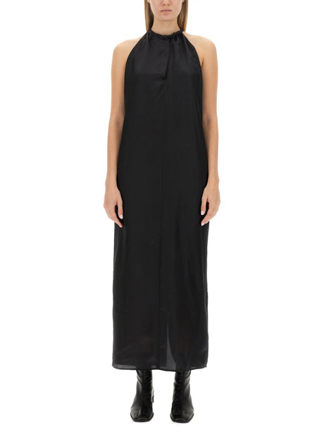 ACNE STUDIOS Satin Buckle Closure Dress with Wide Back