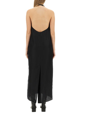 ACNE STUDIOS Satin Buckle Closure Dress with Wide Back