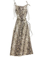 ACNE STUDIOS Satin Tie-Waist Snakeskin Print Dress