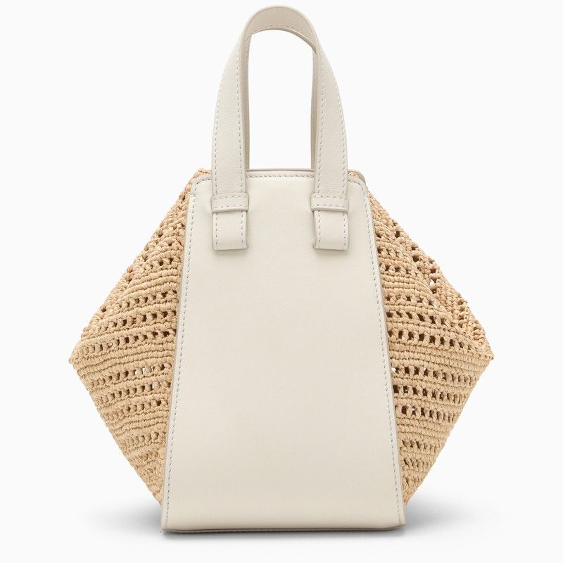 LOEWE Natural/White Raffia and Leather Handbag for Women