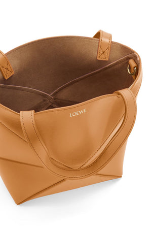 LOEWE ミニパズル折りたたみブラウンカーフレザートート