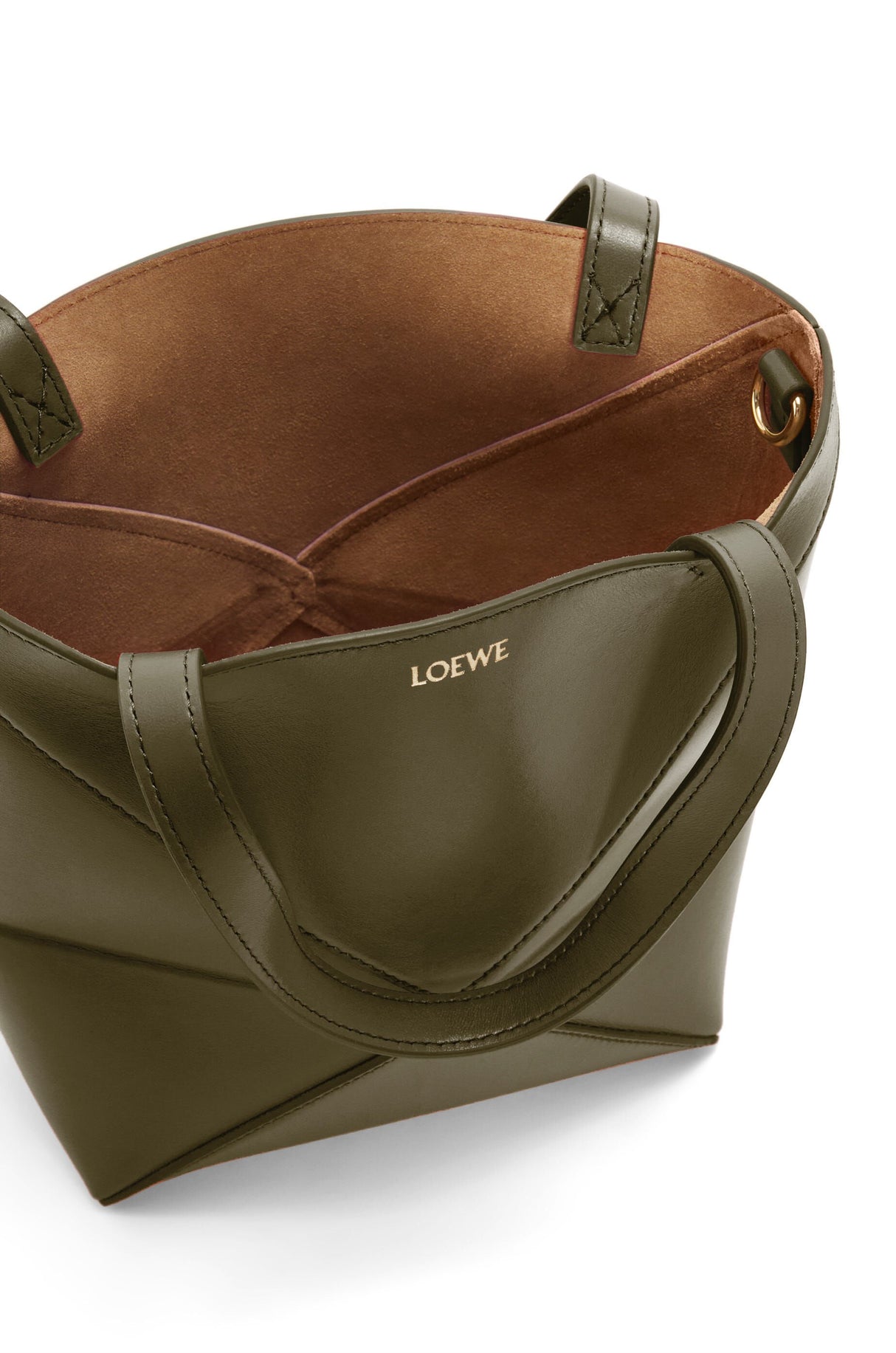 LOEWE ミニパズル折りたたみブラウンカーフレザートート