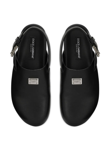 DOLCE & GABBANA Signature Logo Sandals with Rubber Sole - Elevated Comfort