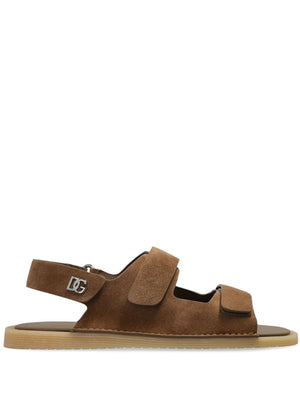 DOLCE & GABBANA Suede Touch-Strap Sandals for Men