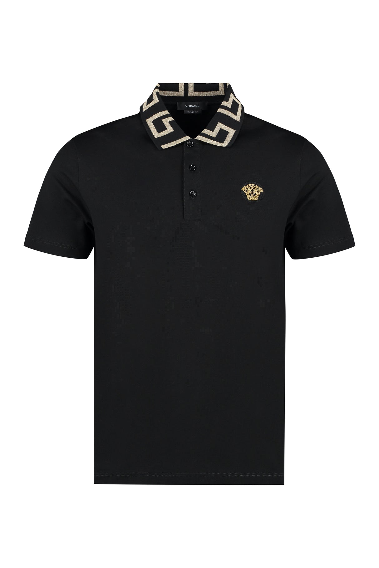 VERSACE Men's Greek Collar Polo Shirt in Mixed Colours