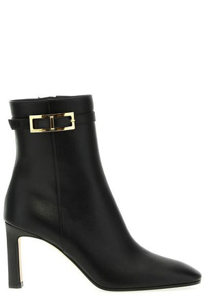 SERGIO ROSSI Soft Leather Nora Ankle Boot - 8cm Heel