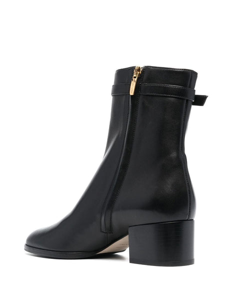 SERGIO ROSSI Elegant Buckled 60MM Ankle Boots