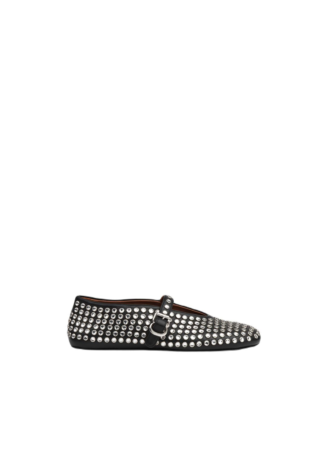 ALAIA Dance-Inspired Ballerina Shoes with Elegant Silver Accents